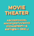 movie theater vintage 3d alphabet set vector image vector image