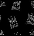 seamless pattern of monochrome crown vector image