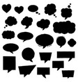 set of black ink drawn speech bubbles isolated vector image