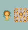 little lion full love giving sign vector image vector image
