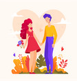 romantic couple - modern flat design style vector image
