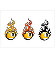sport ball flame set 3 vector image