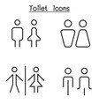toilet restroom bathroom icon set in thin line vector image