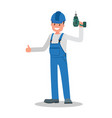 a man is construction worker in overalls vector image vector image