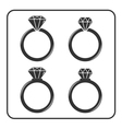 diamond engagement ring icons set 4 vector image