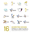 logo collection ribbon waves swirls spirals vector image vector image