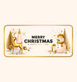 merry christmas greeting card design vector image vector image