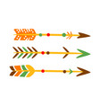 three decorated bow arrows native indian culture vector image