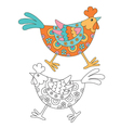 funny cartoon hen vector image