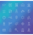 law and crime line icons set over blurred vector image vector image
