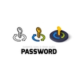password icon in different style vector image