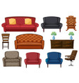 set chair and couch vector image