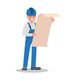 a male construction worker in overalls vector image vector image