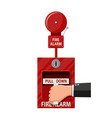 hand switch fire alarm system fire equipment vector image vector image