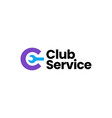 c letter wrench service logo icon vector image