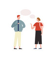 cartoon trendy male talking with hipster girl vector image
