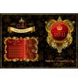 christmas golden ornate frames 2011 vector image