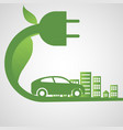 electric car and electrical charging station vector image