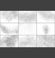 set black grainy texture isolated on white vector image
