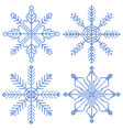 4 cross stitch snowflakes vector image