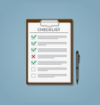 checklist in notepad vector image vector image