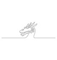 dragon head in one continuous line drawing vector image
