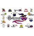 happy halloween flat set vector image