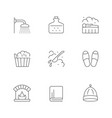 set line icons of sauna vector image