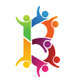 b letter people logo vector image