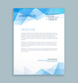 blue abstract shapes letterhead template vector image