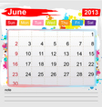 calendar june 2013 vector image