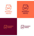 mascot japanese maneki neko waving hand paw vector image