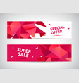 set of faceted 3d shape sale banners use vector image