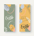 two vertical banners with hand drawn easter vector image vector image
