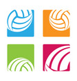 volleyball square stickers vector image