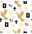 easter pattern seamless with dove vector image