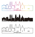 innsbruck skyline linear style with rainbow vector image