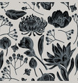 seamless pattern with hand drawn stylized viburnum vector image vector image