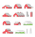 flat design barns farm isolated vector image