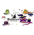 happy halloween flat set vector image vector image