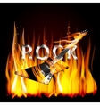 rock guitar in flames vector image