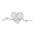 valentines day card heart scribble drawing vector image