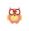 cross-eyed pink owl vector image