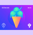 ice cream cone with three fruit balls vector image vector image