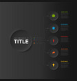multipurpose dark infographic template with five vector image vector image