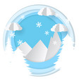 paper art christmas template vector image