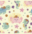 seamless pattern with sea animals vector image