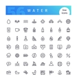 water line icons set vector image