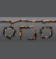 burn edge paper hole corner fire texture effect vector image