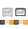 clock simple black line icon vector image